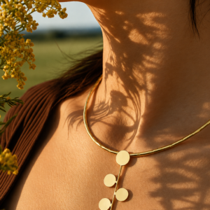 SOLA Neck Glam Necklace – 22K Gold Plated Open-Collar Statement Piece