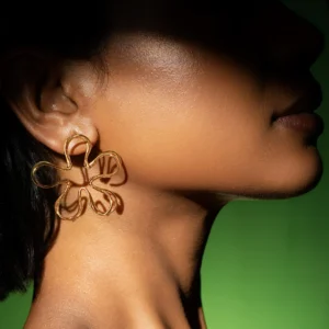 Falak 22K Gold-Plated Floral Bloom Earrings