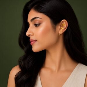 Lunara Crescent Gold Ear Cuffs